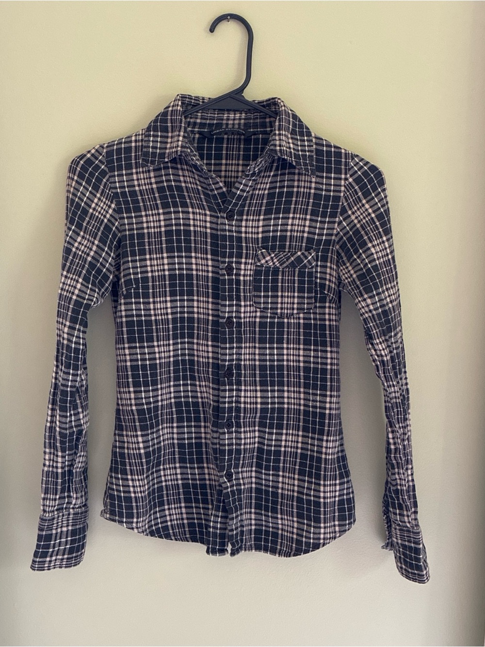 Urban Behavior Black and Cream Plaid Shirt